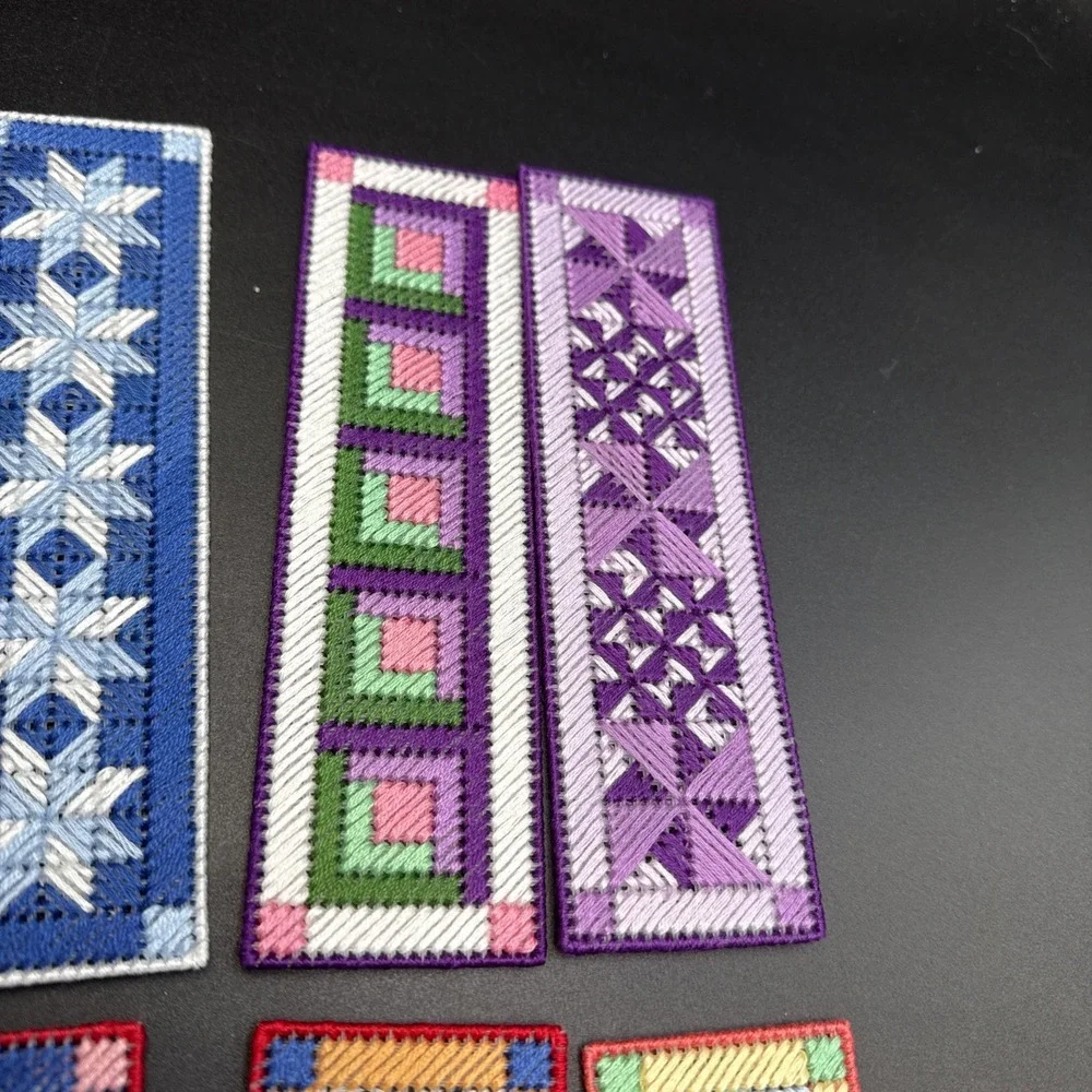 Lot of 10 Plastic Canvas‎ Bookmarks COMPLETE Cottagecore Bookworm